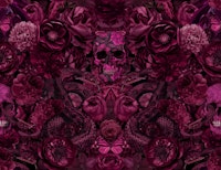 Baroque Goth Flower Skull Snake Opulence tapete
