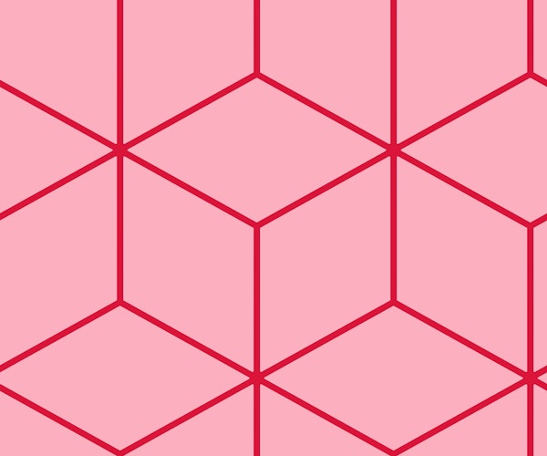 Simple Hexagon Cubes - Pink and Crimson Red