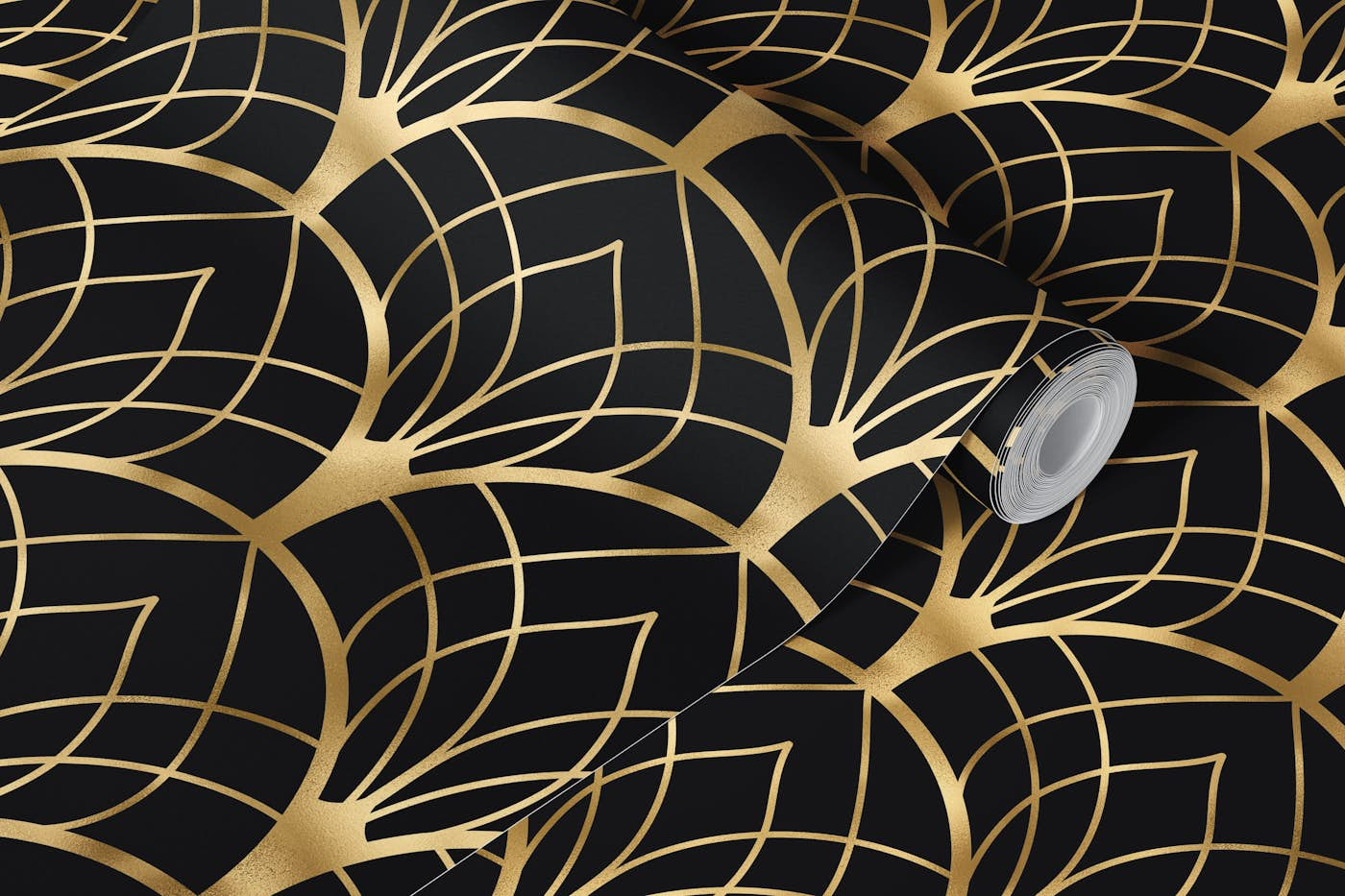 Art Deco Art 2 gold and black wallpaper roll