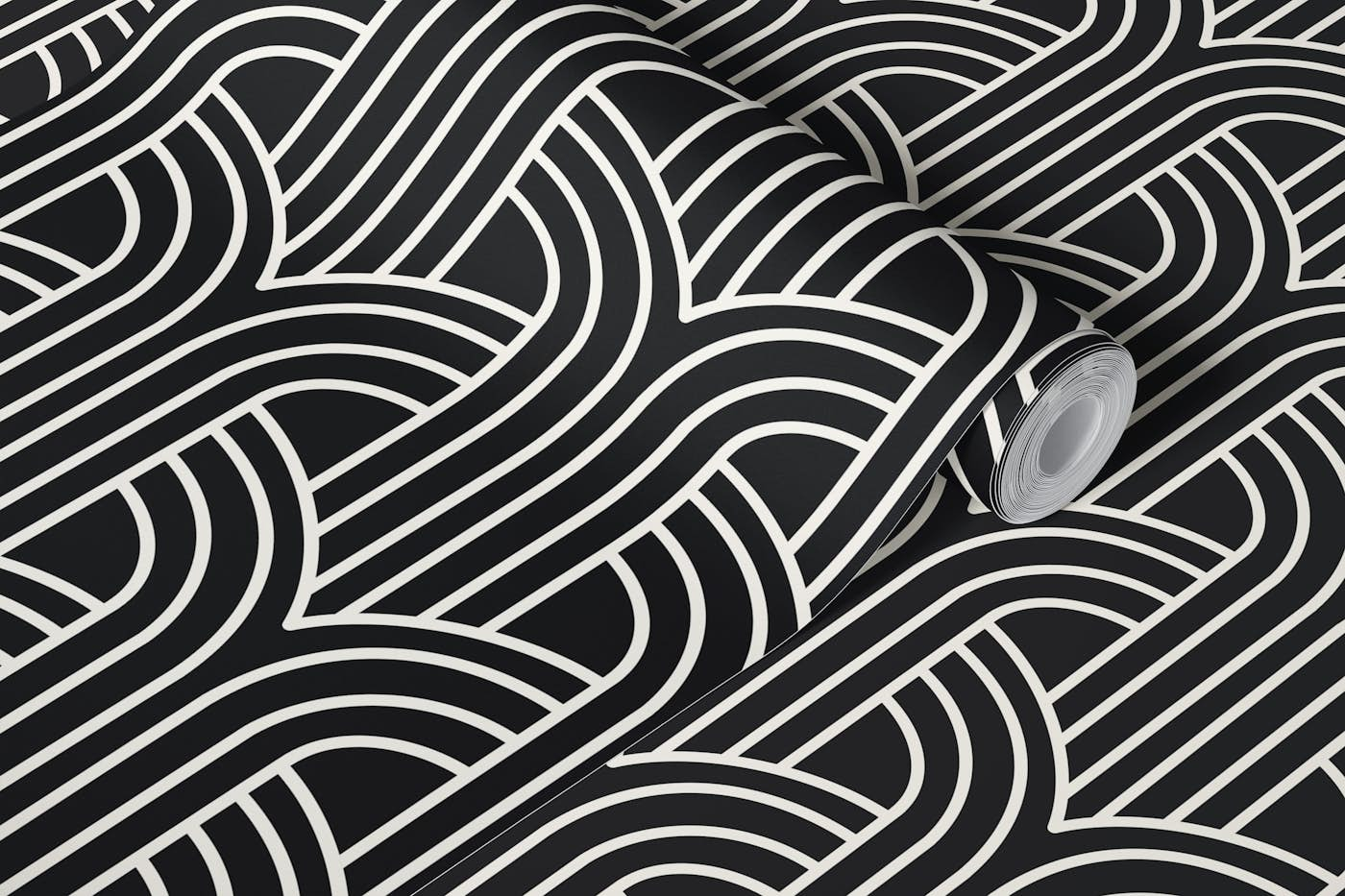 Art Deco Art 3 black and white wallpaper roll