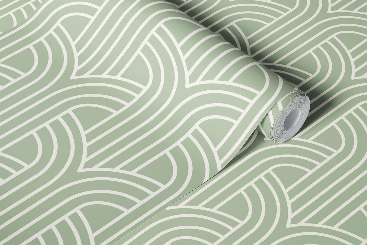 Art Deco Art 3 sage wallpaper roll