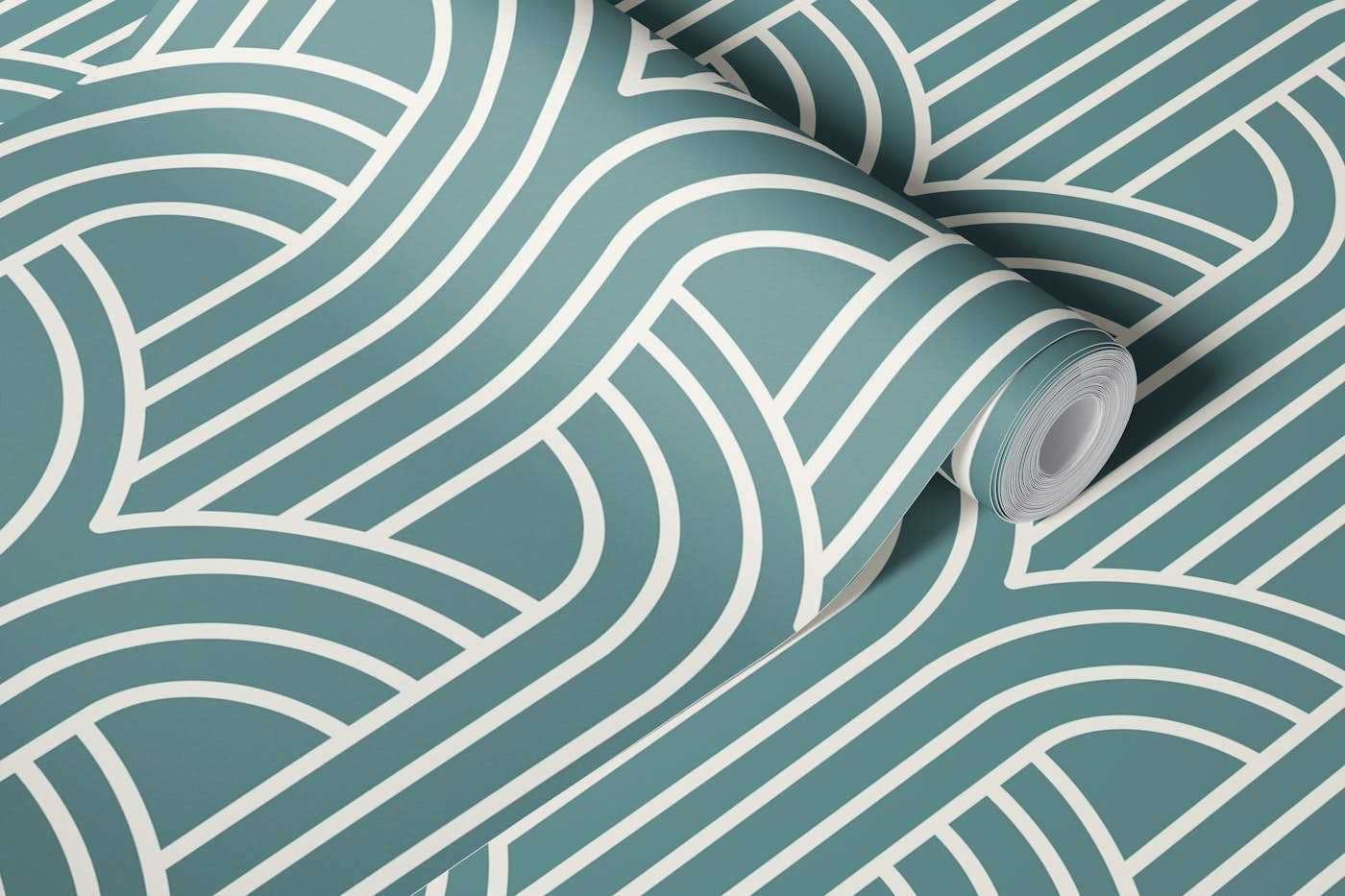 Art Deco Art 3 teal wallpaper roll