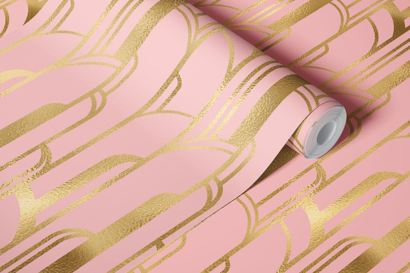 Art Deco Art 5 gold and pink wallpaper roll