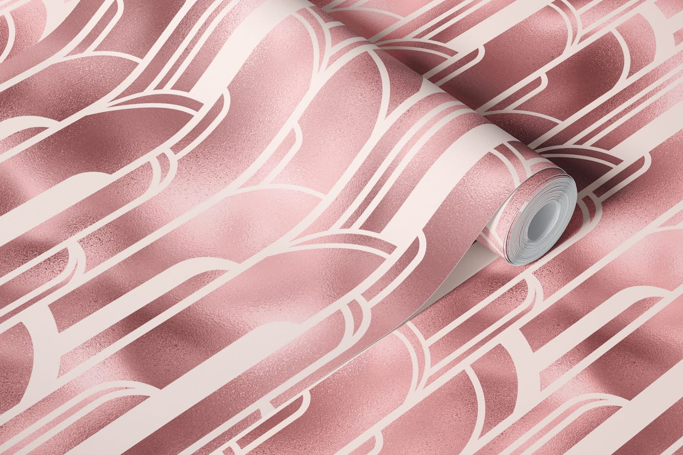 Art Deco Art 5 pink and metallic pink wallpaper roll