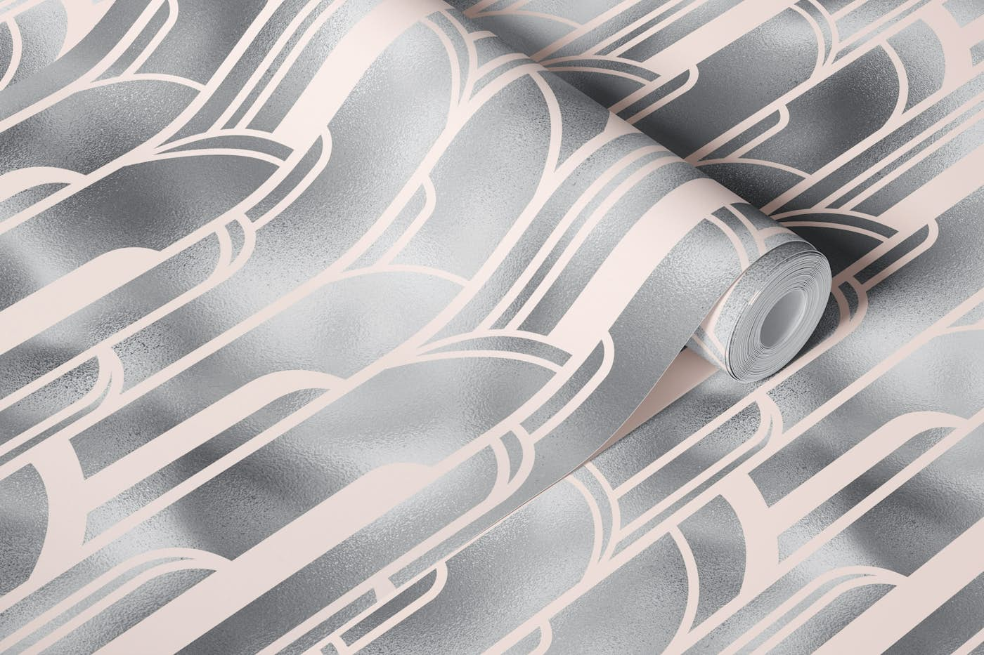 Art Deco Art 5 pink and silver wallpaper roll