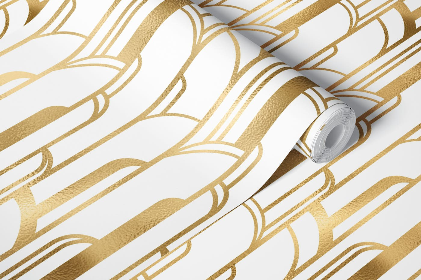 Art Deco Art 5 gold and white wallpaper roll