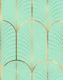 Art Deco Art 6 gold and mint green