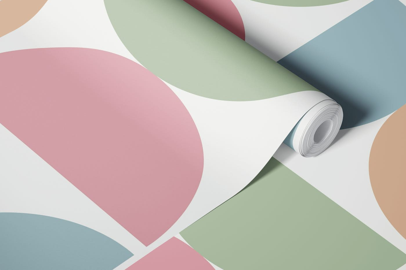 Semicircles - Pastel Colors wallpaper roll