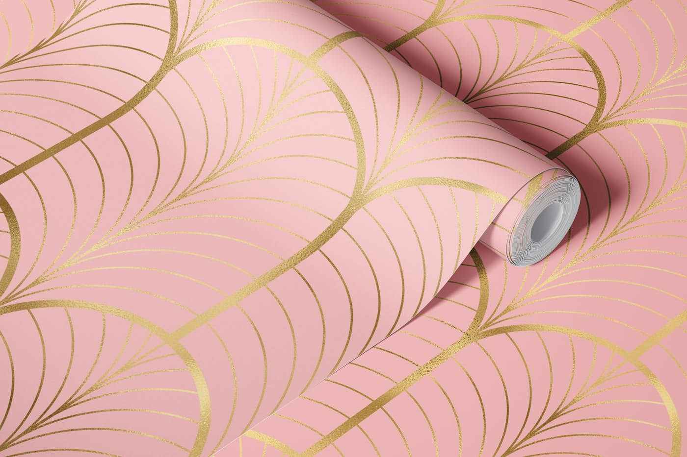 Art Deco Art 6 gold and pink wallpaper roll