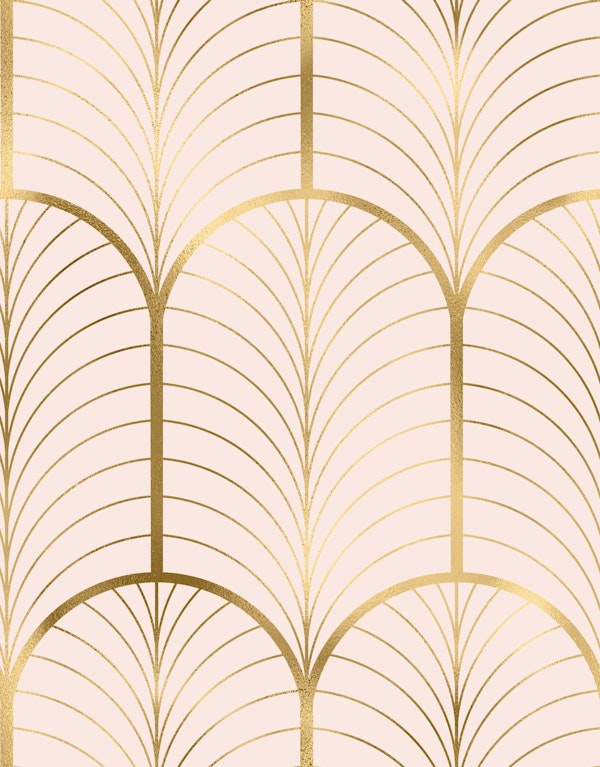 Art Deco Art 6 gold and light pink