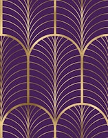 Art Deco Art 6 gold and dark purple tapete