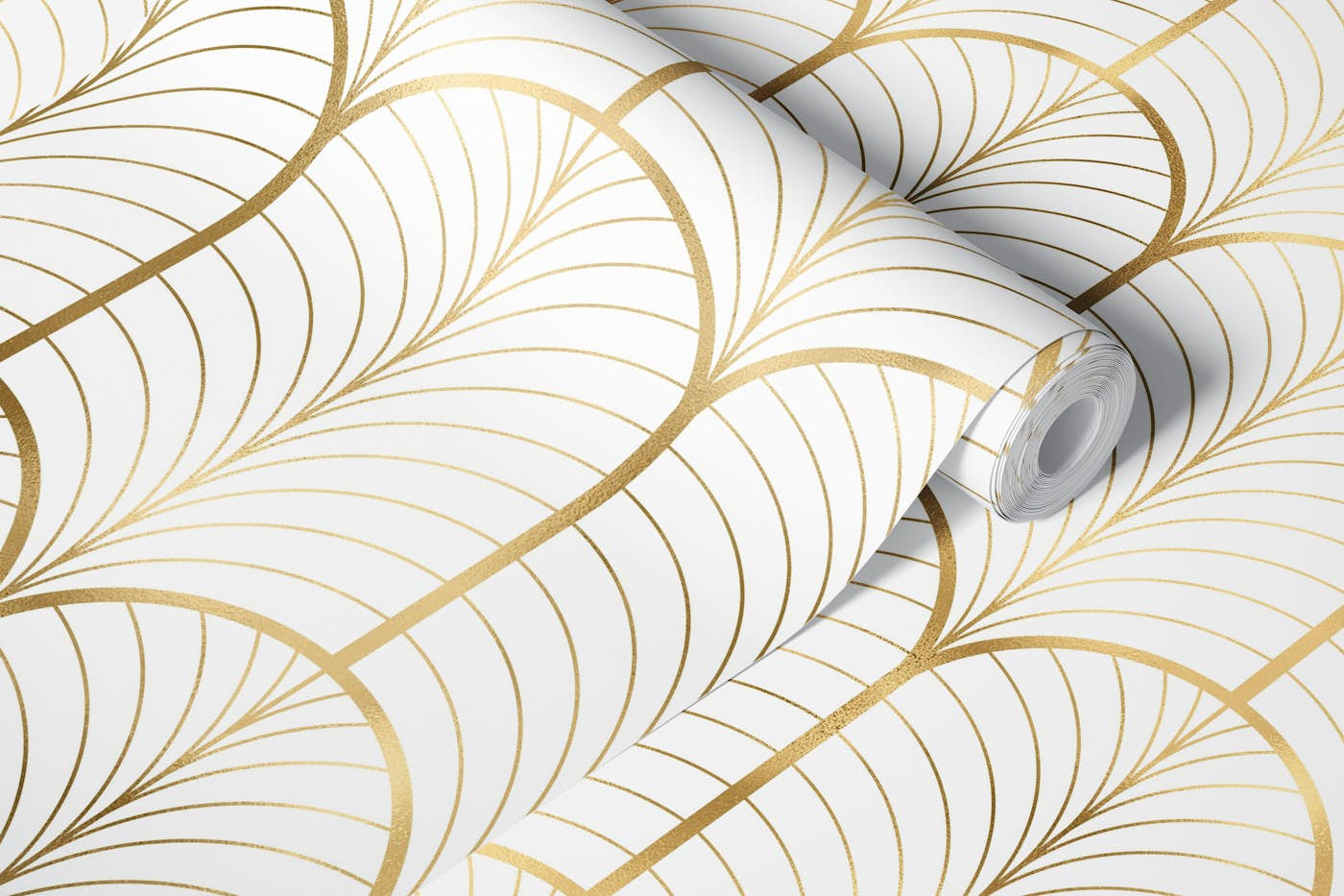 Art Deco Art 6 gold and white wallpaper roll