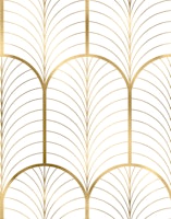 Art Deco Art 6 gold and white papel de parede