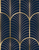Art Deco Art 6 gold and navy behang