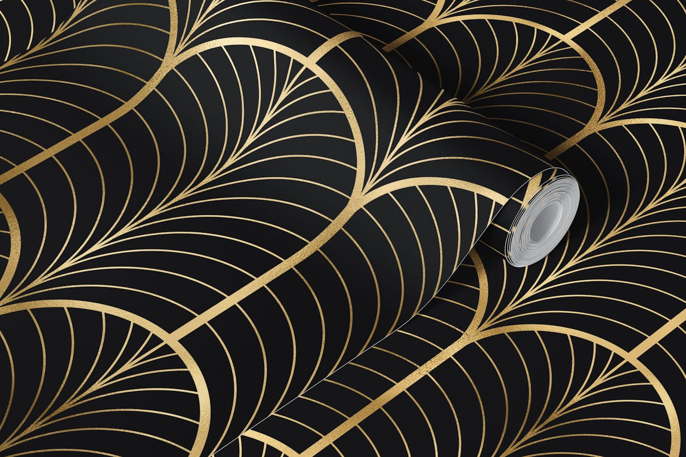 Art Deco Art 6 gold and black wallpaper roll