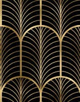 Art Deco Art 6 gold and black behang