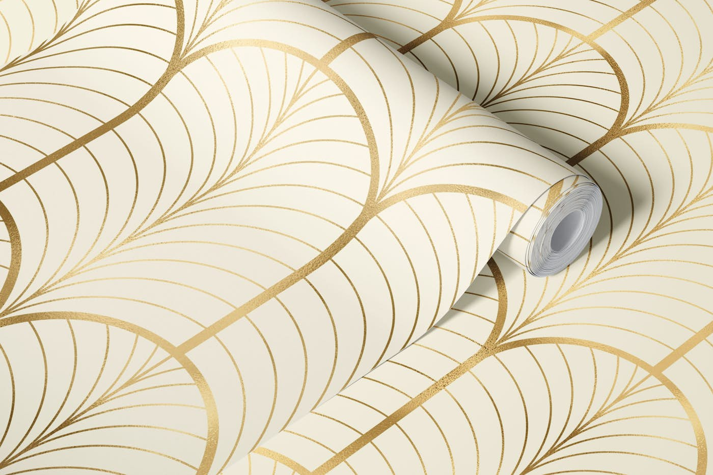 Art Deco Art 6 gold and champagne wallpaper roll