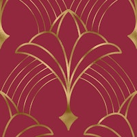 Art Deco Art 7 gold and burgundy tapete