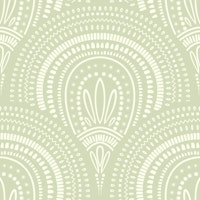 Ornamental scallop print - sage tapetit