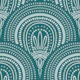 Ornamental scallop print - teal