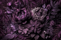 Renaissance Vibes Moody Opulent Flowers Mauve tapet