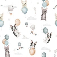 Frenchie in the Air - large tapet