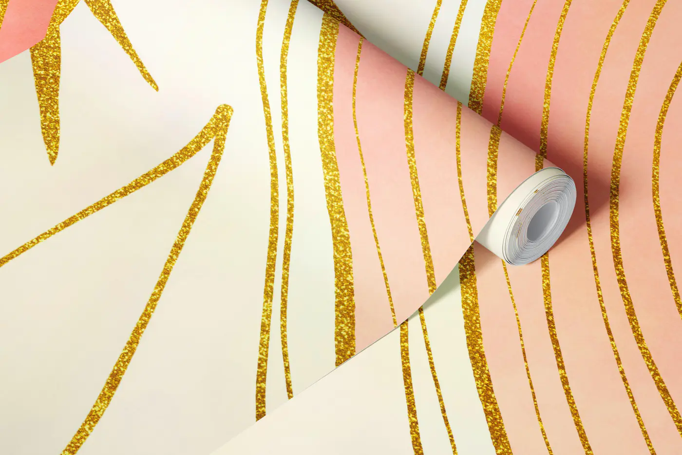 Boho Fantasy Botanical Golden Summer wallpaper roll