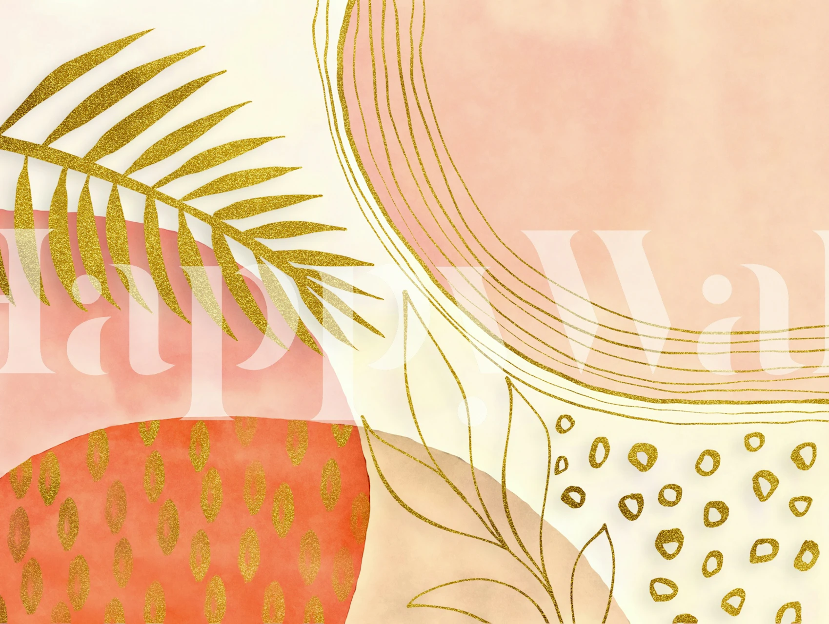 Boho Fantasy Golden Summer wallpaper in a room