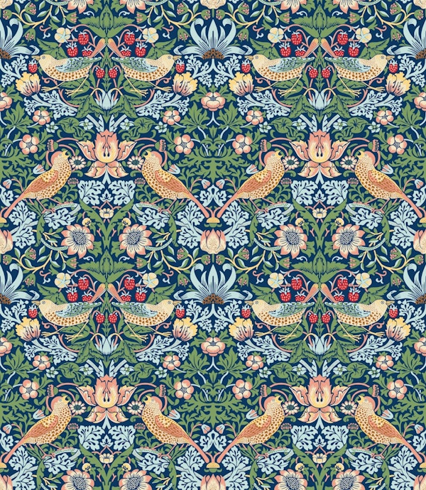 Victorian Strawberry Thiefes Pattern - blue