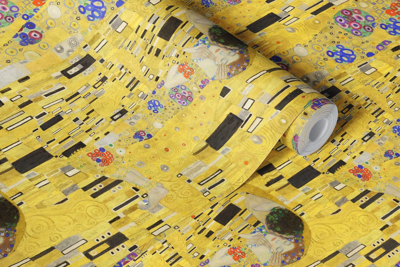 Gustav Klimt - The Kiss Pattern wallpaper roll