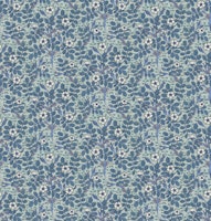Blue Wildrose Pattern By Pillard Verneuil behang