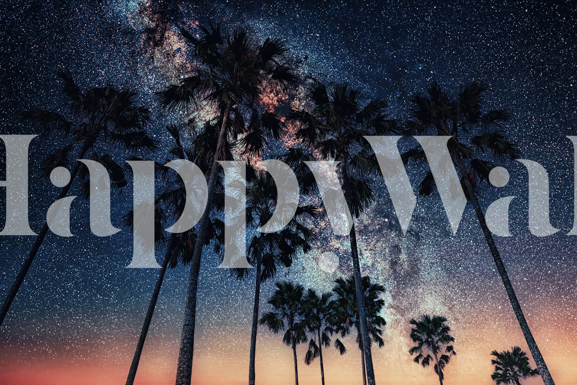 Tropical Starry Night papel de parede em um quarto