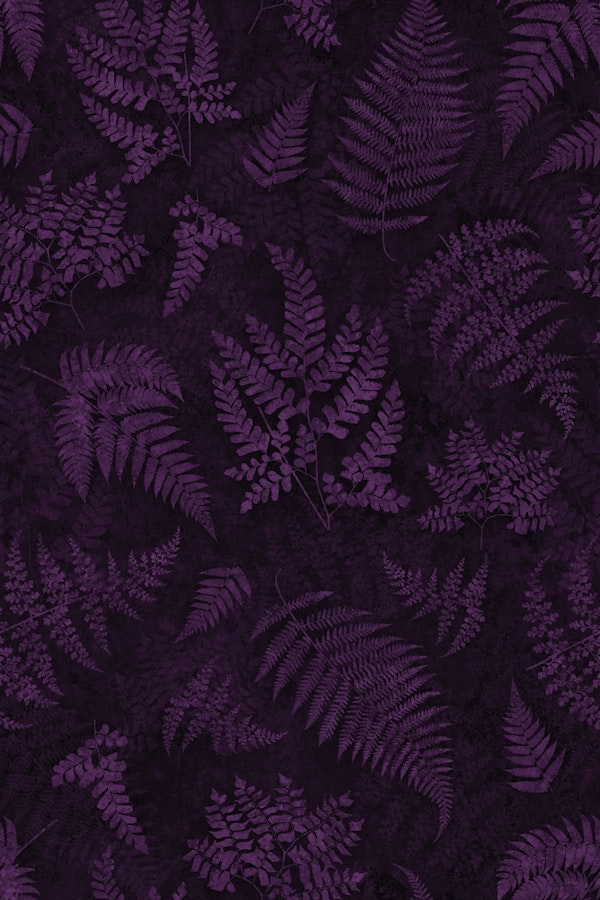 Moody Woods Purple Moss Fern Botany Pattern