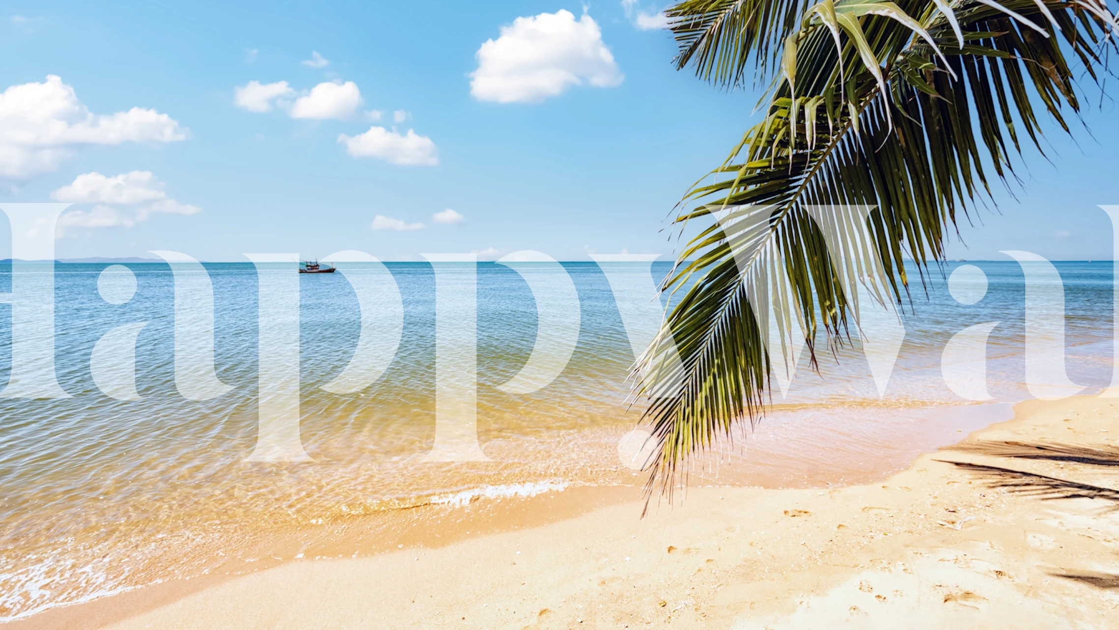 Island Paradise-Tapete in einem Raum