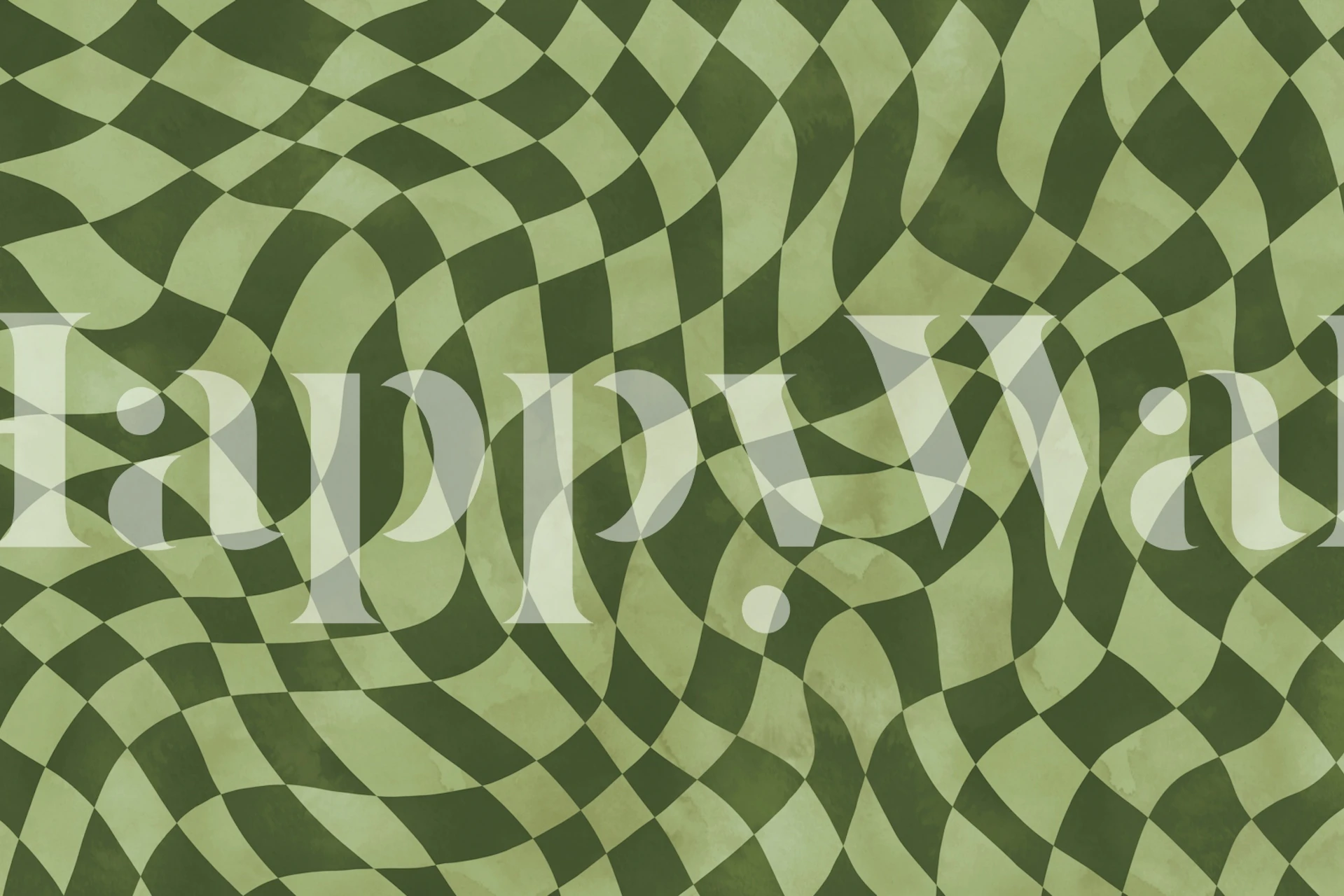 Green wave pattern checker wallpaper