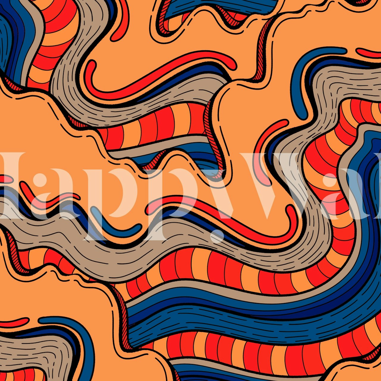 Waves of the ocean wallpaper in a room