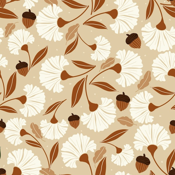 Autumns blooms and acorns