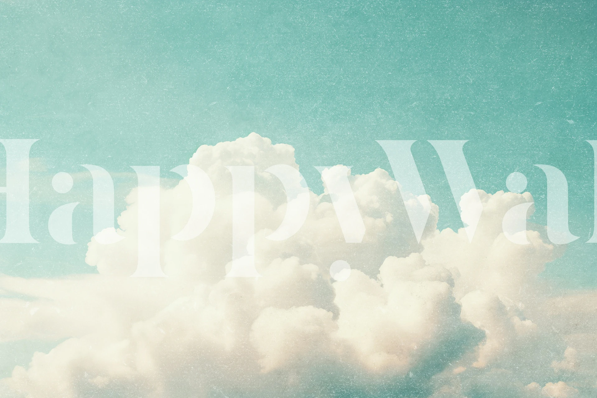 Diseño de papel pintado Retro Azure Sky en una habitación