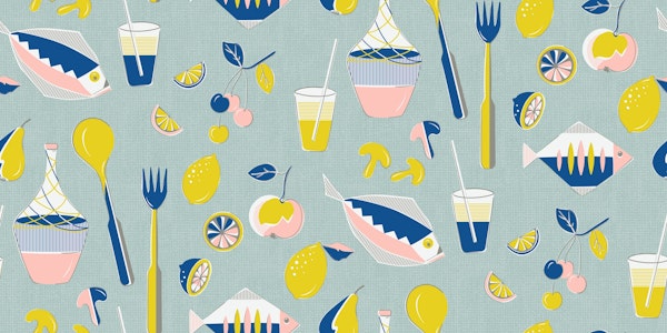 Mid century picnic lime blue