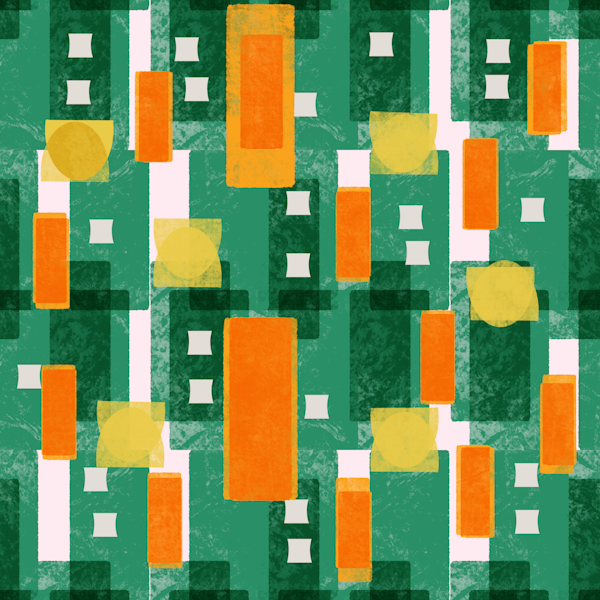 Mid Century Abstract Green