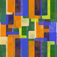 Mid Century Color Blocks Kaleidoscope Green tapete