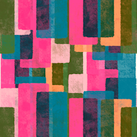 Mid Century Color Blocks Kaleidoscope Pink tapete