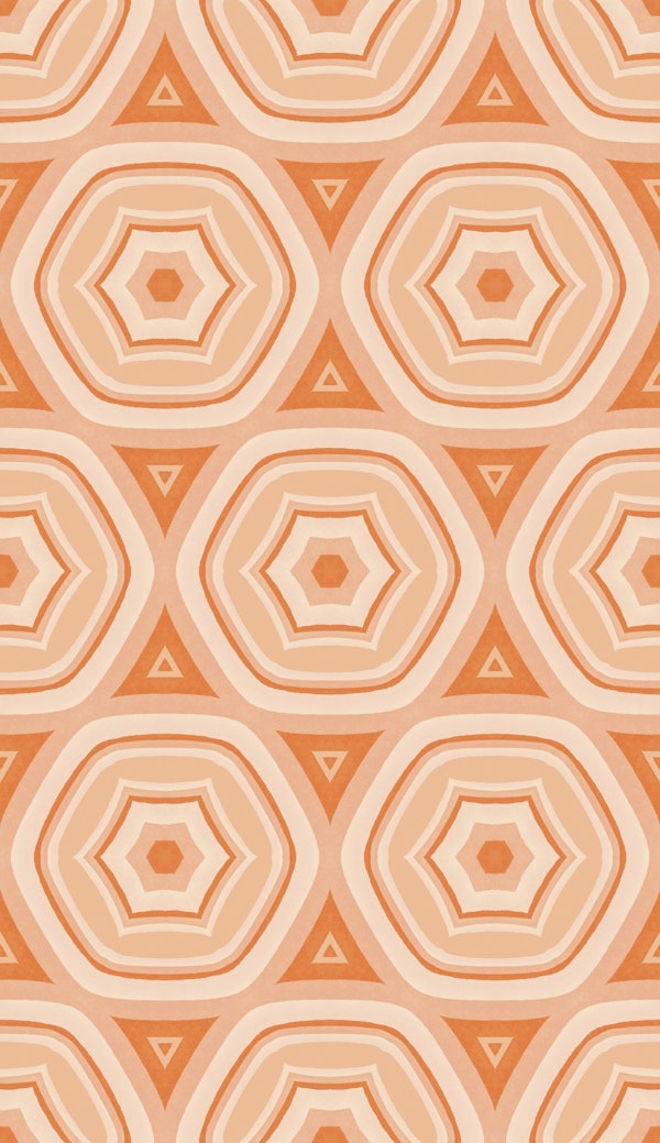 Boho Tiles Warm Tangerine Peach