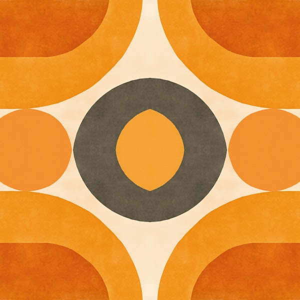 Mid Century Roundish Shapes Warm Sunrise