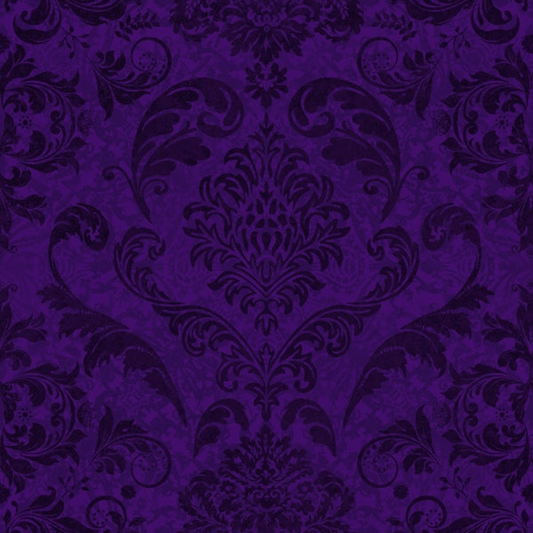 Dark Vintage Regency Damask Pattern Purple