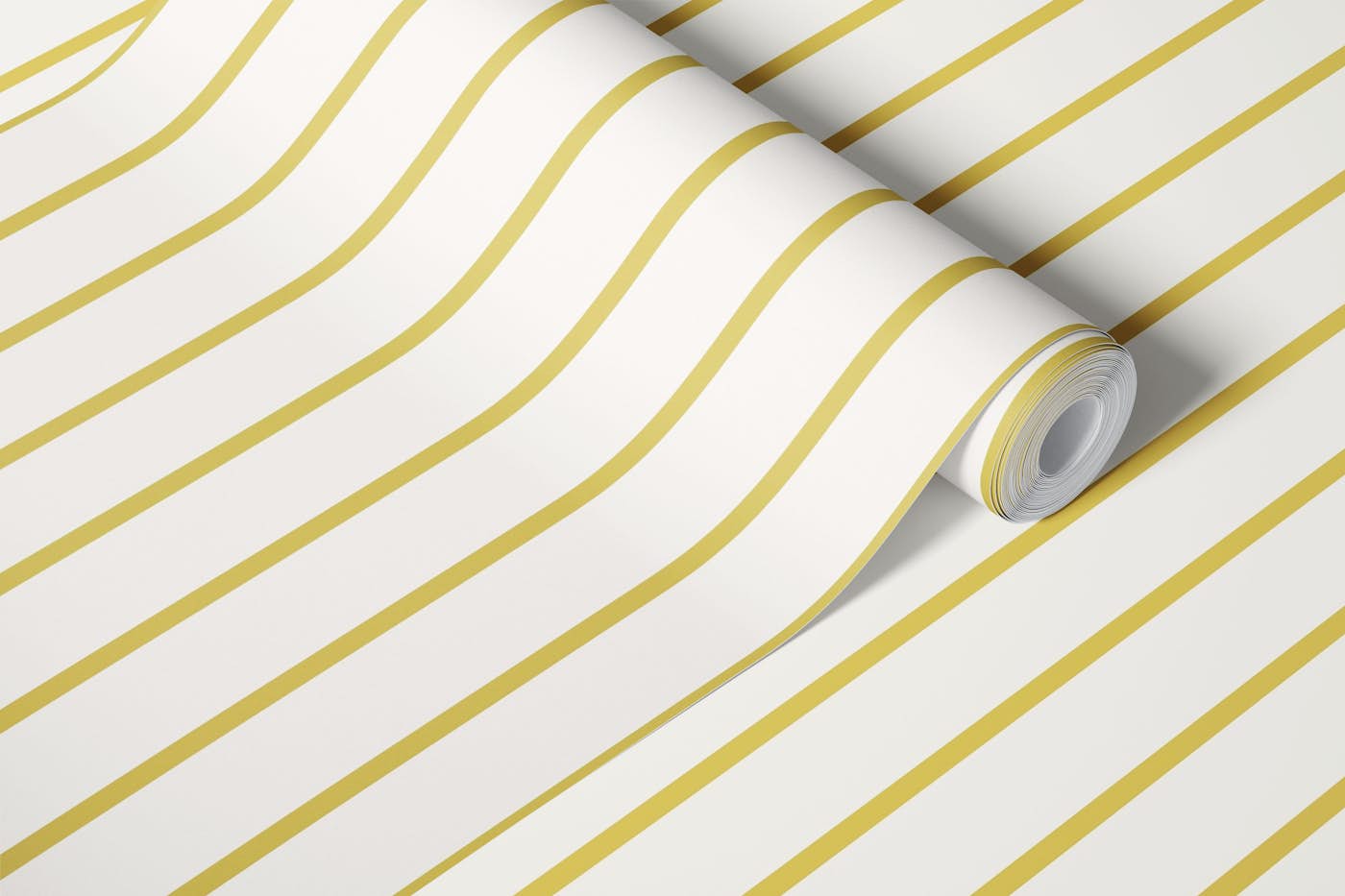 Vertical Stripes beige sulfur green wallpaper roll
