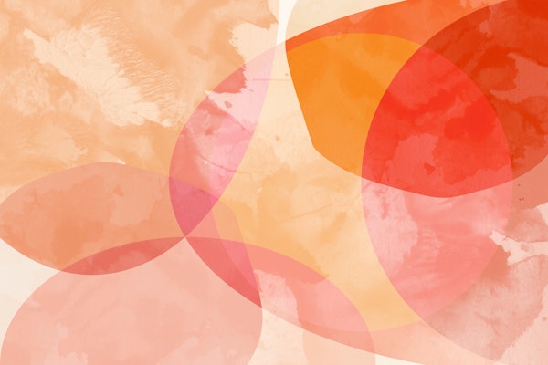 Mid Century Modern Abstract Organic Round