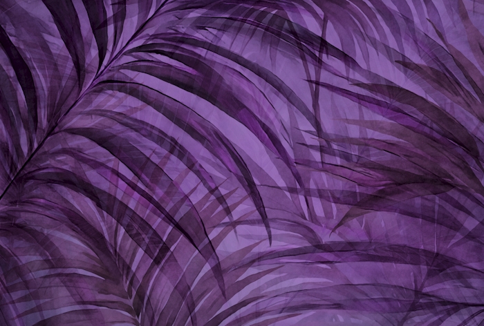Lush Mystic Purple Tropical Palm Wallpaper