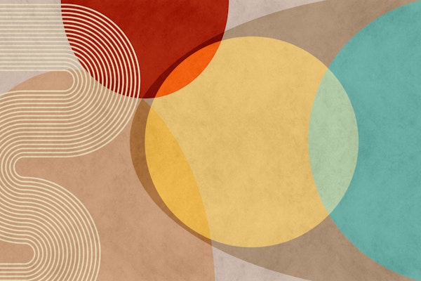 Mid Century Modern Abstract Rounded