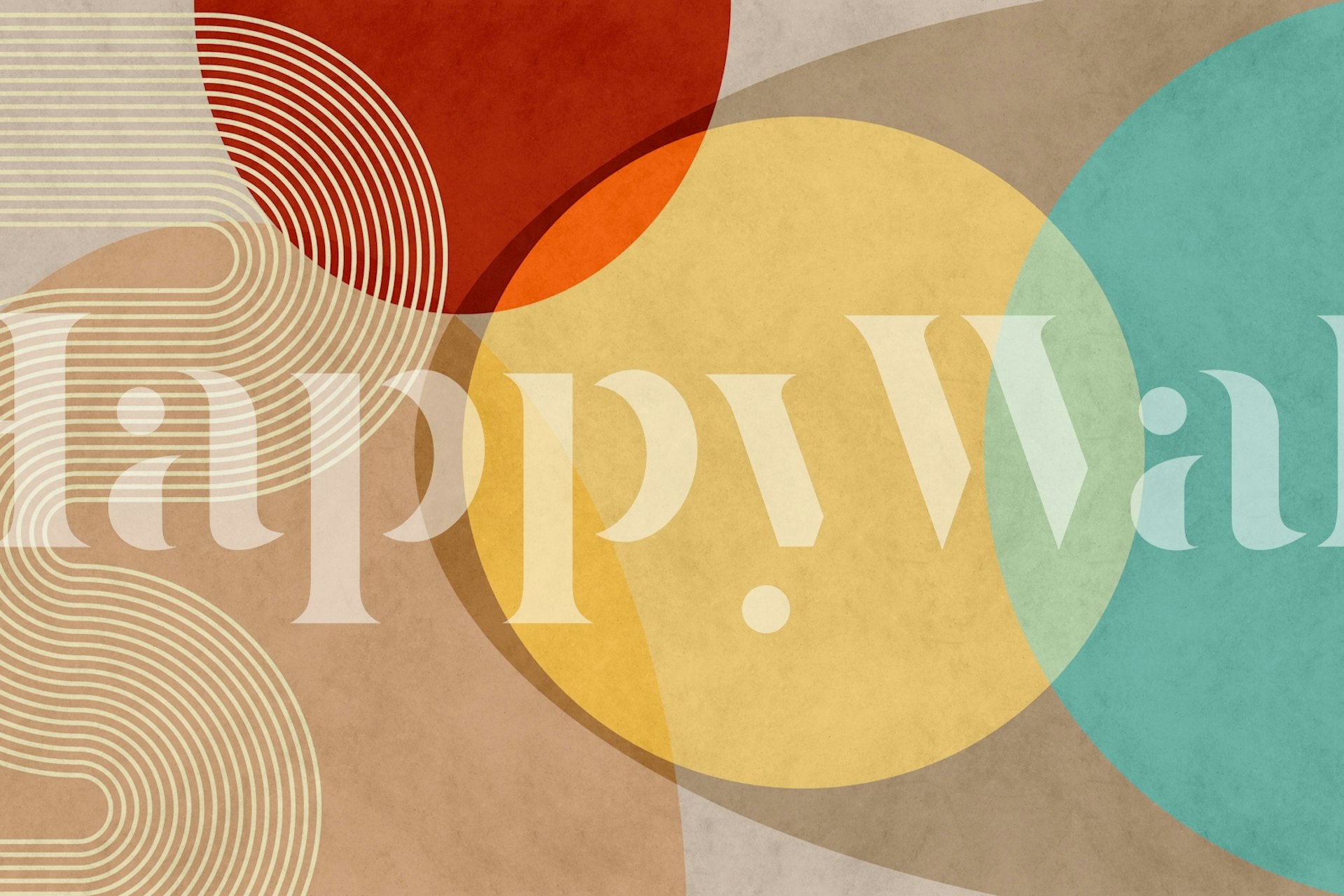 Mid Century Modern Abstract Rounded tapet i et rum